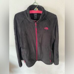 The North Face Women's Black Teddy Jacket with Pink Accents